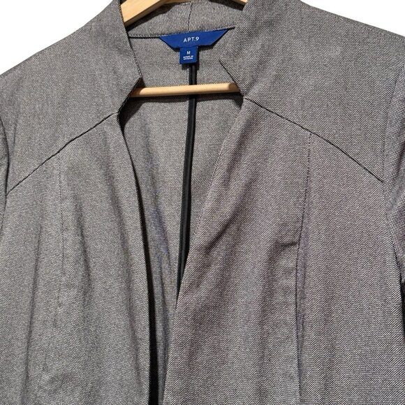 Apt 9 Open Birdeye Gray Structured Office Blazer Womens Suit Jacket Size Medium - Picture 4 of 10